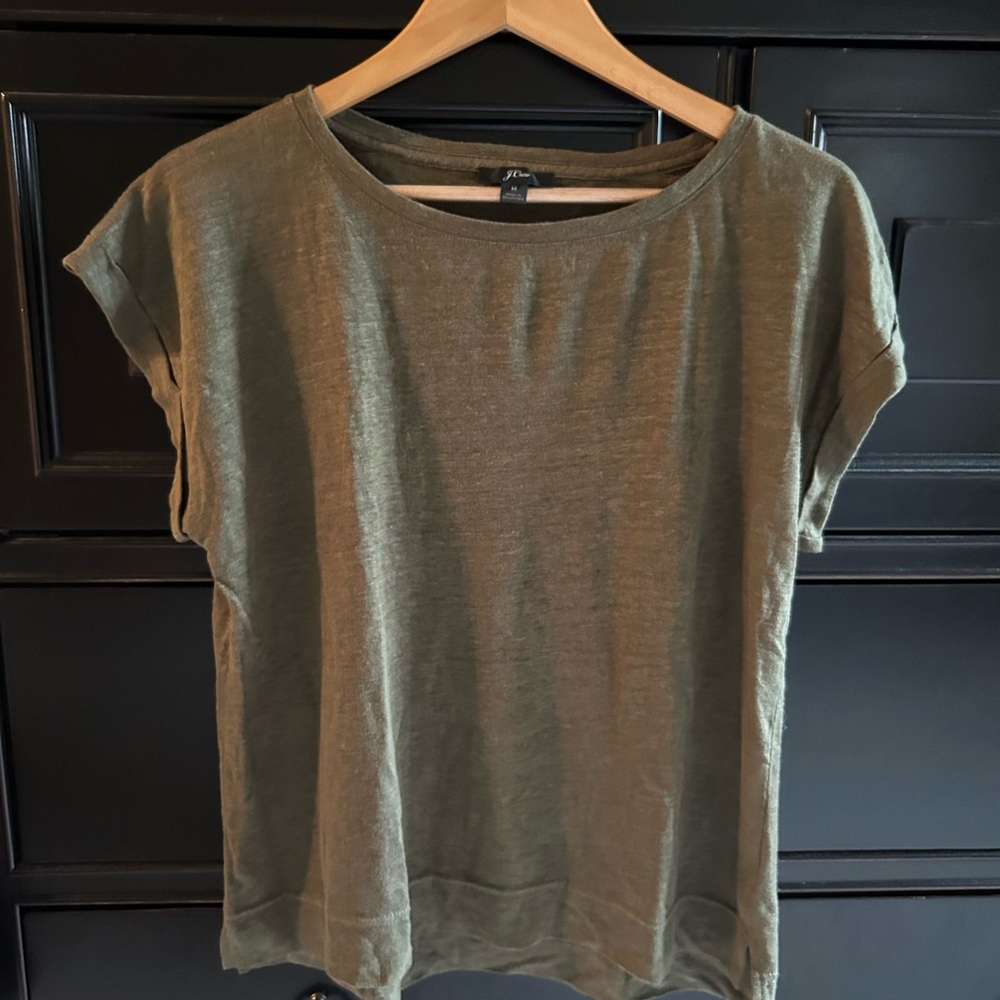 Jcrew linen rolled sleeve tee so medium